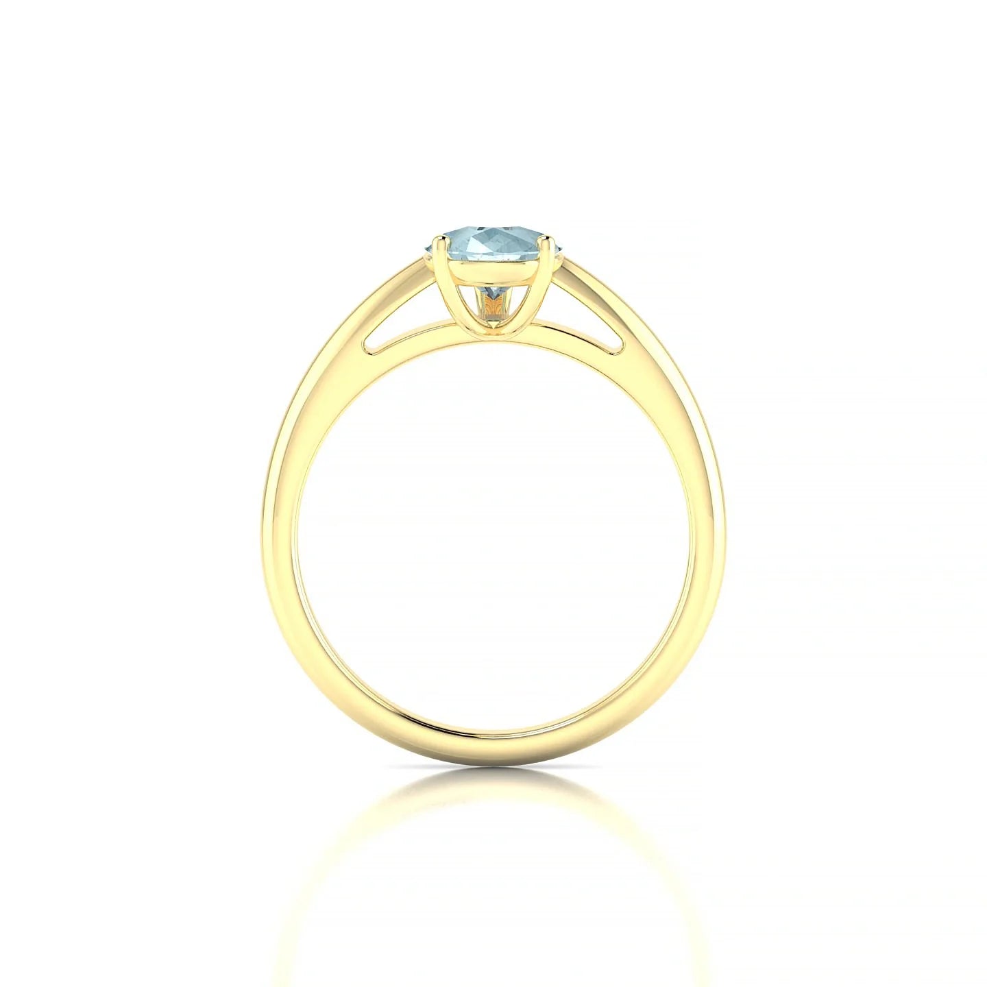 Treasure | 18k Yellow Gold 8 x 6 mm Pear Aquamarine Ring