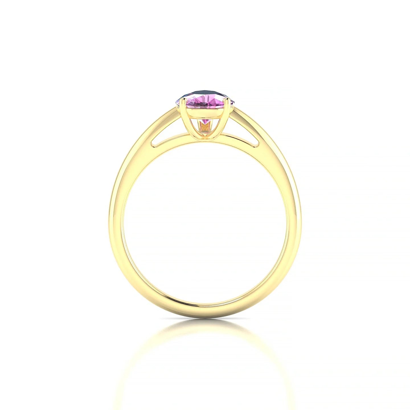 Treasure | 18k Yellow Gold 8 x 6 mm Pear Pink Sapphire Ring