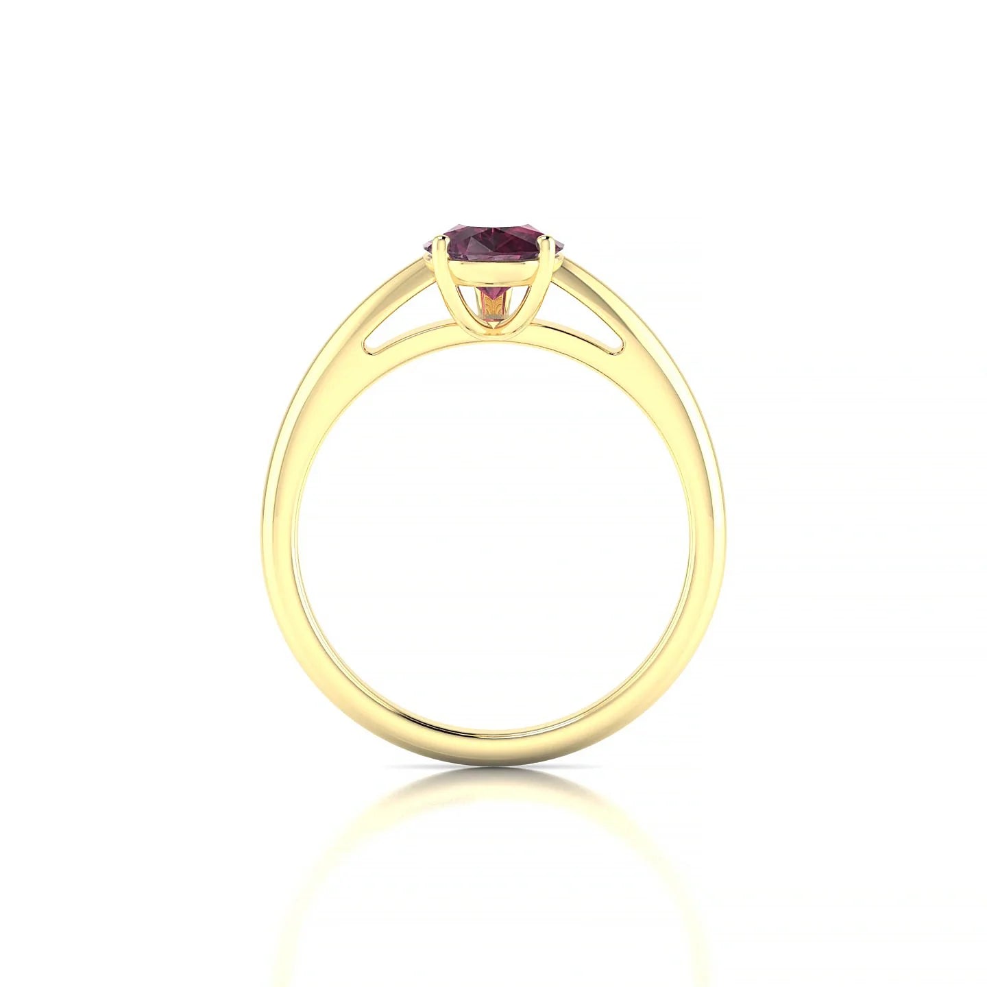 Treasure | 18k Yellow Gold 8 x 6 mm Pear Rhodolite Ring