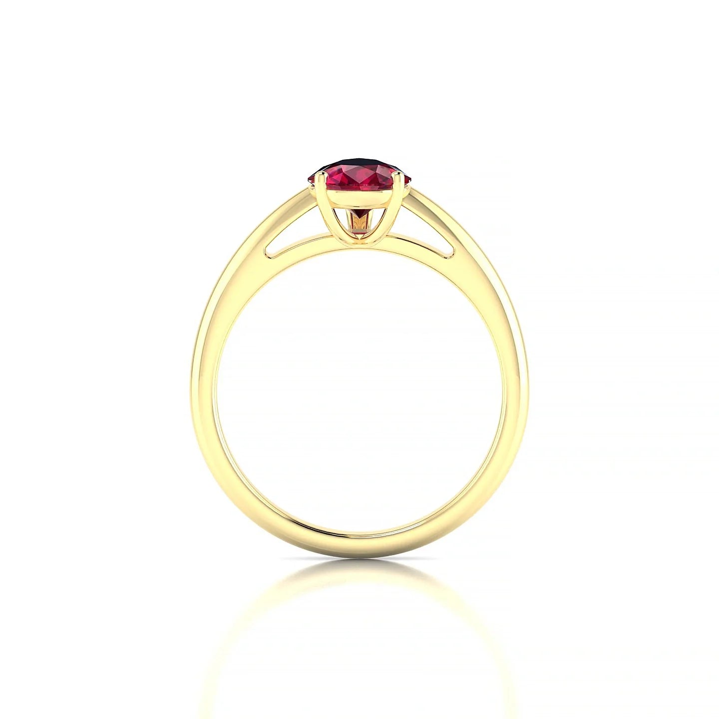 Treasure | 18k Yellow Gold 8 x 6 mm Pear Ruby Ring