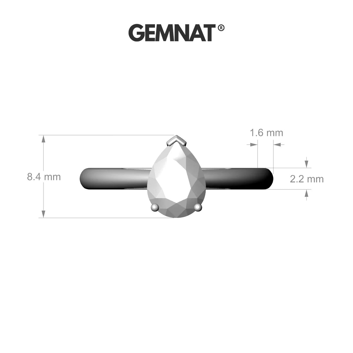 Treasure | 18k Rose Gold 8 x 6 mm Pear Sapphire Ring