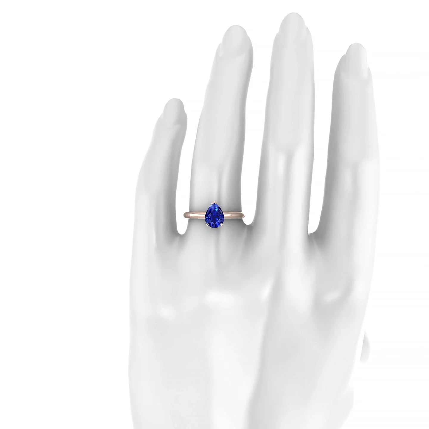 Treasure | 18k Rose Gold 8 x 6 mm Pear Sapphire Ring