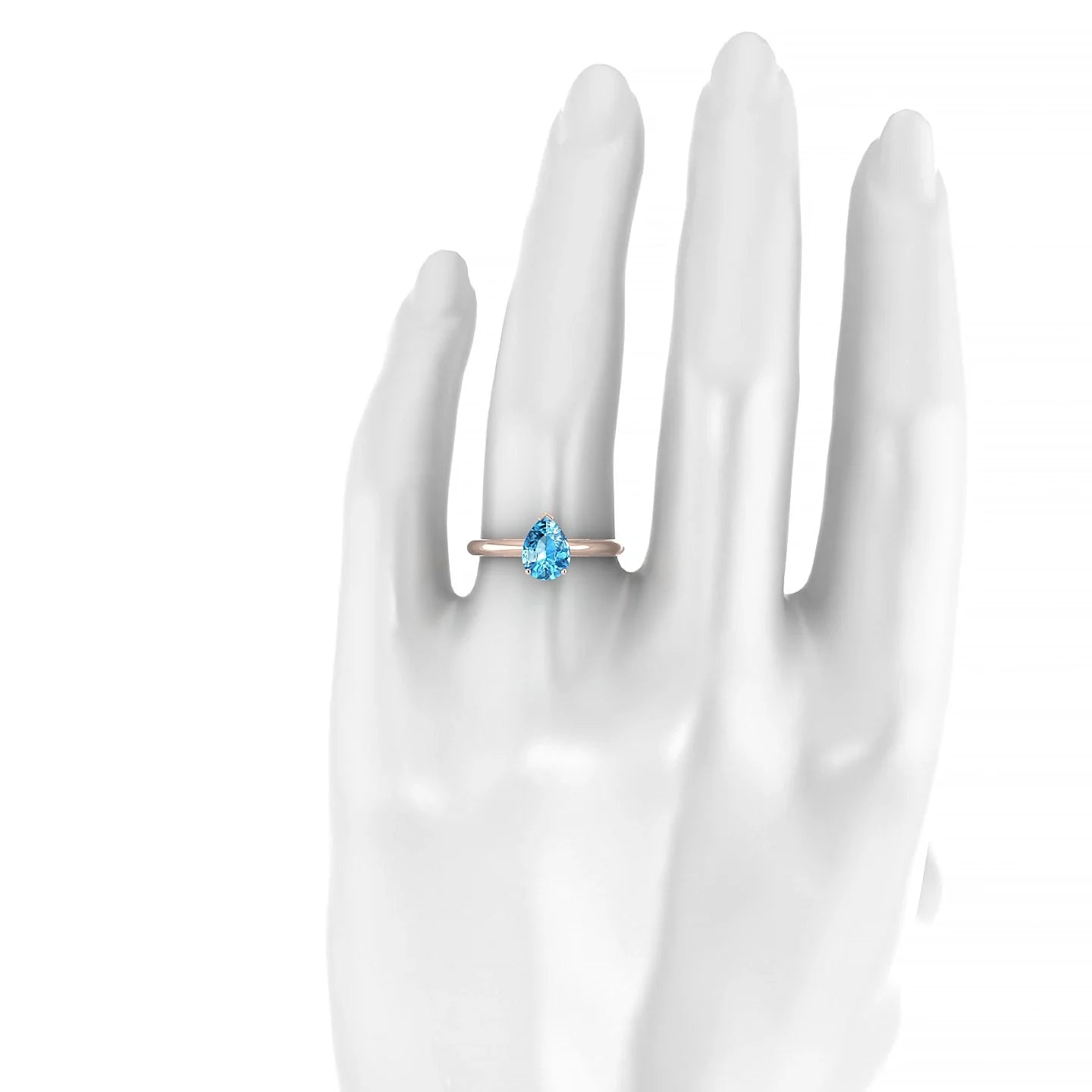 Treasure | 18k Rose Gold 8 x 6 mm Pear Topaz Ring
