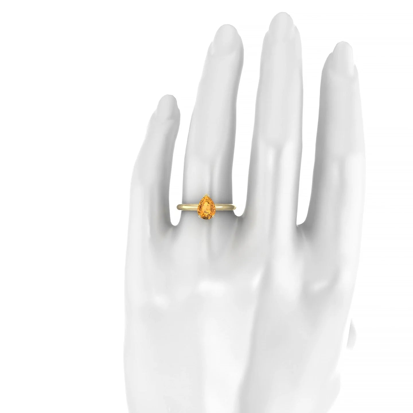 Treasure | 18k Yellow Gold 8 x 6 mm Pear Citrine Ring
