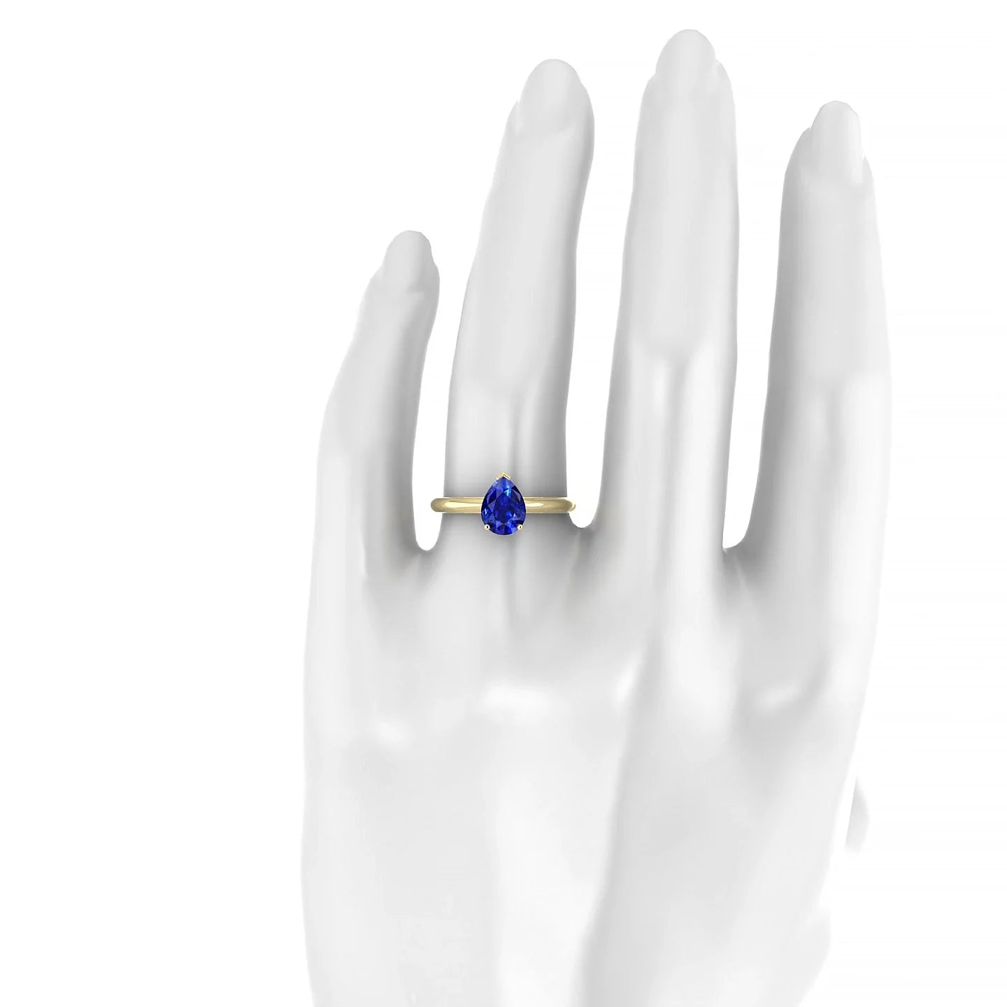 Treasure | 18k Yellow Gold 8 x 6 mm Pear Sapphire Ring