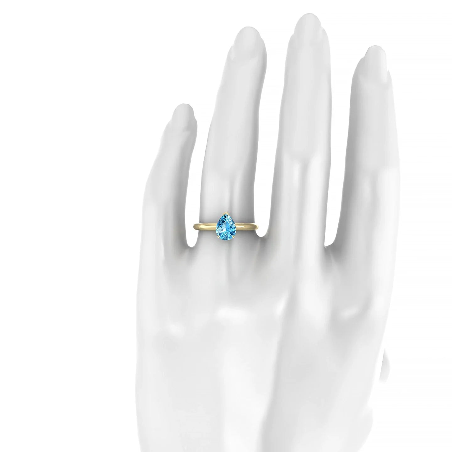 Treasure | 18k Yellow Gold 8 x 6 mm Pear Topaz Ring