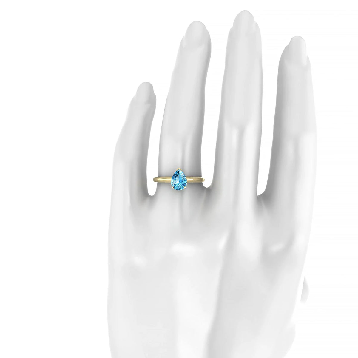 Treasure | 18k Yellow Gold 8 x 6 mm Pear Topaz Ring
