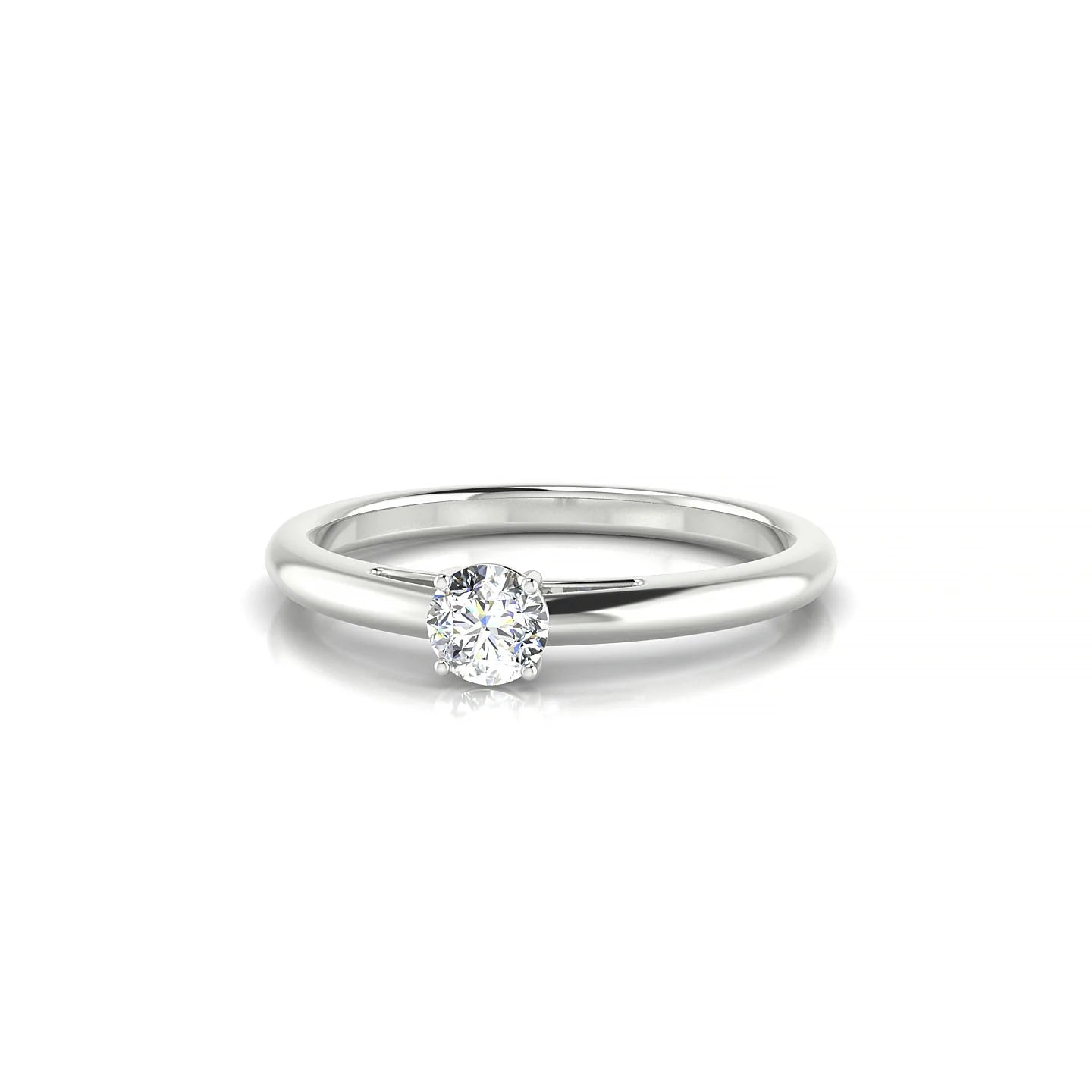 Treasure | 18k White Gold 3.7 mm Round Diamond Ring