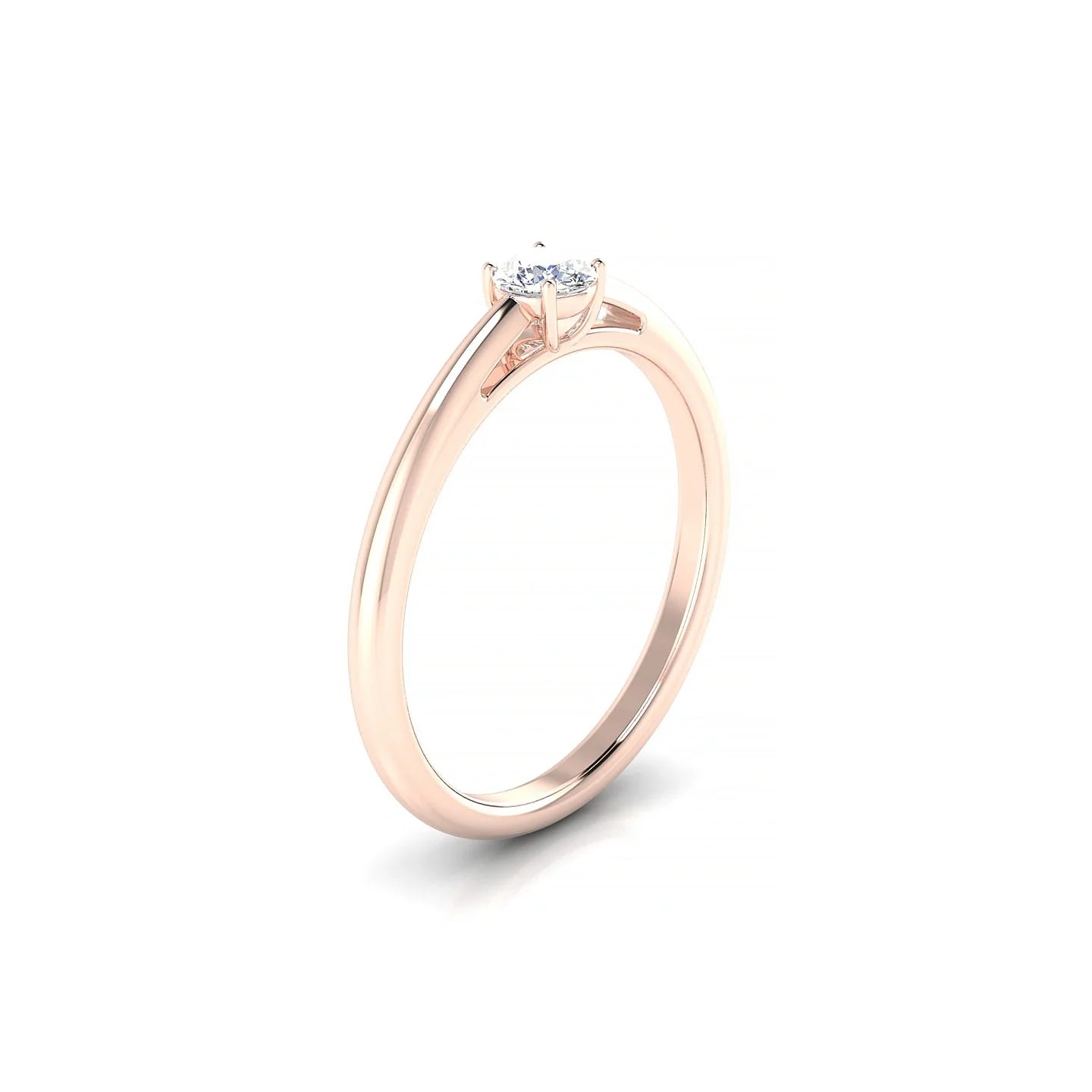 Treasure | 18k Rose Gold 3.7 mm Round Diamond Ring