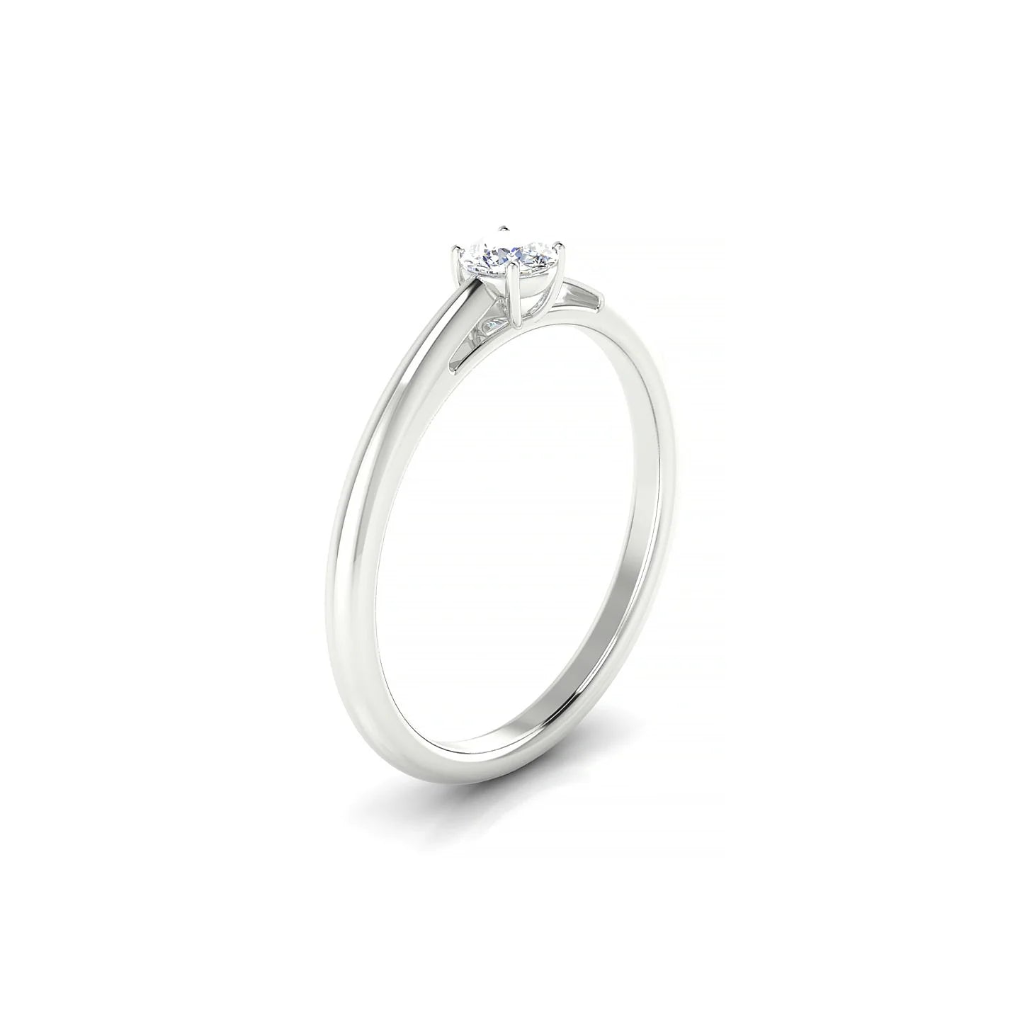 Treasure | 18k White Gold 3.7 mm Round Diamond Ring