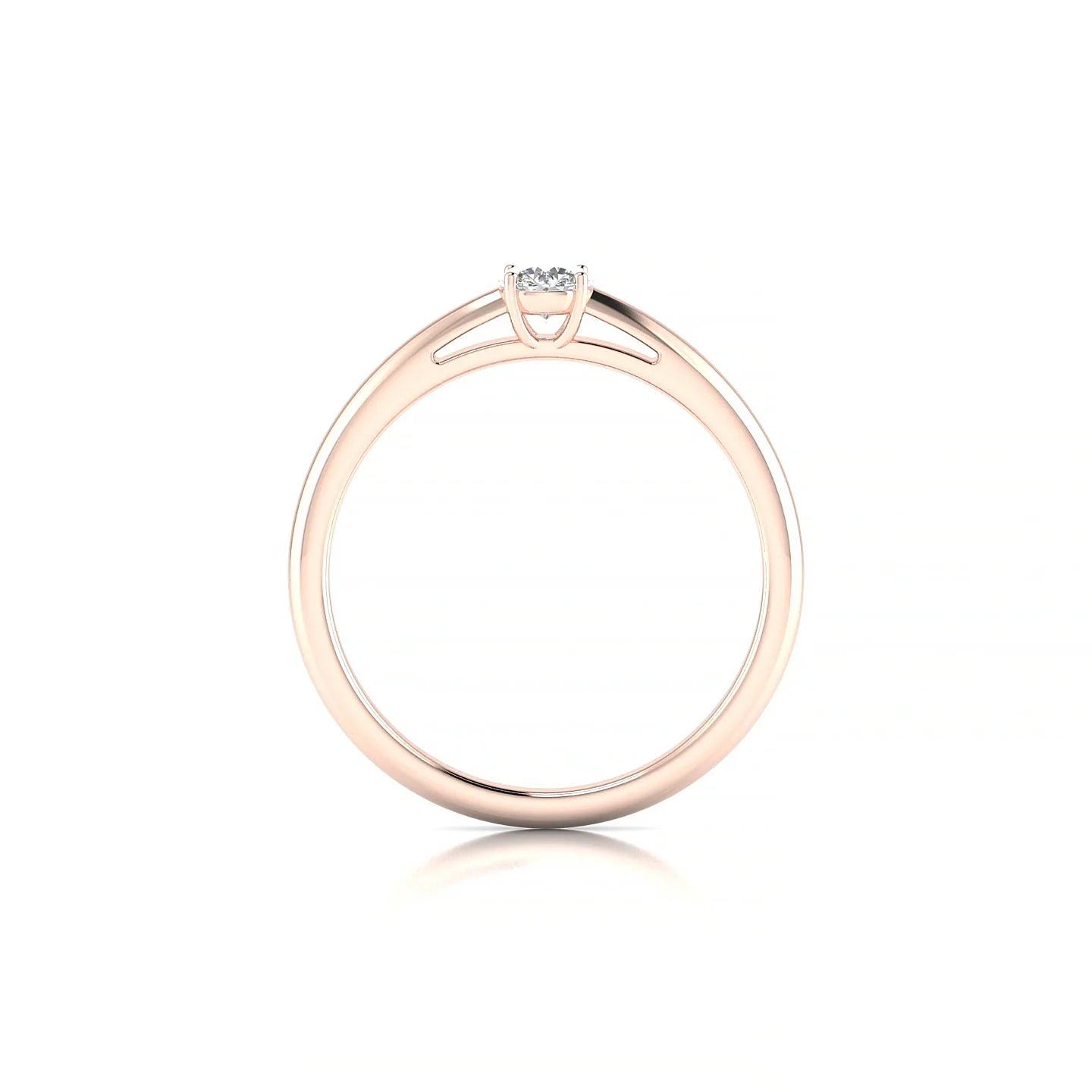 Treasure | 18k Rose Gold 3.7 mm Round Diamond Ring