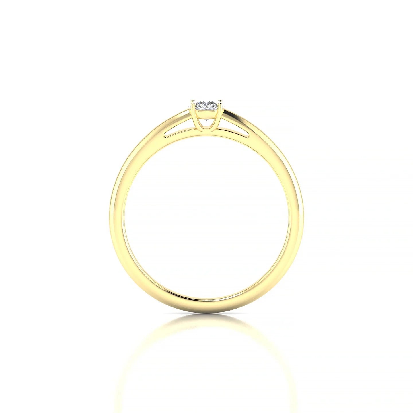 Treasure | 18k Yellow Gold 3.7 mm Round Diamond Ring