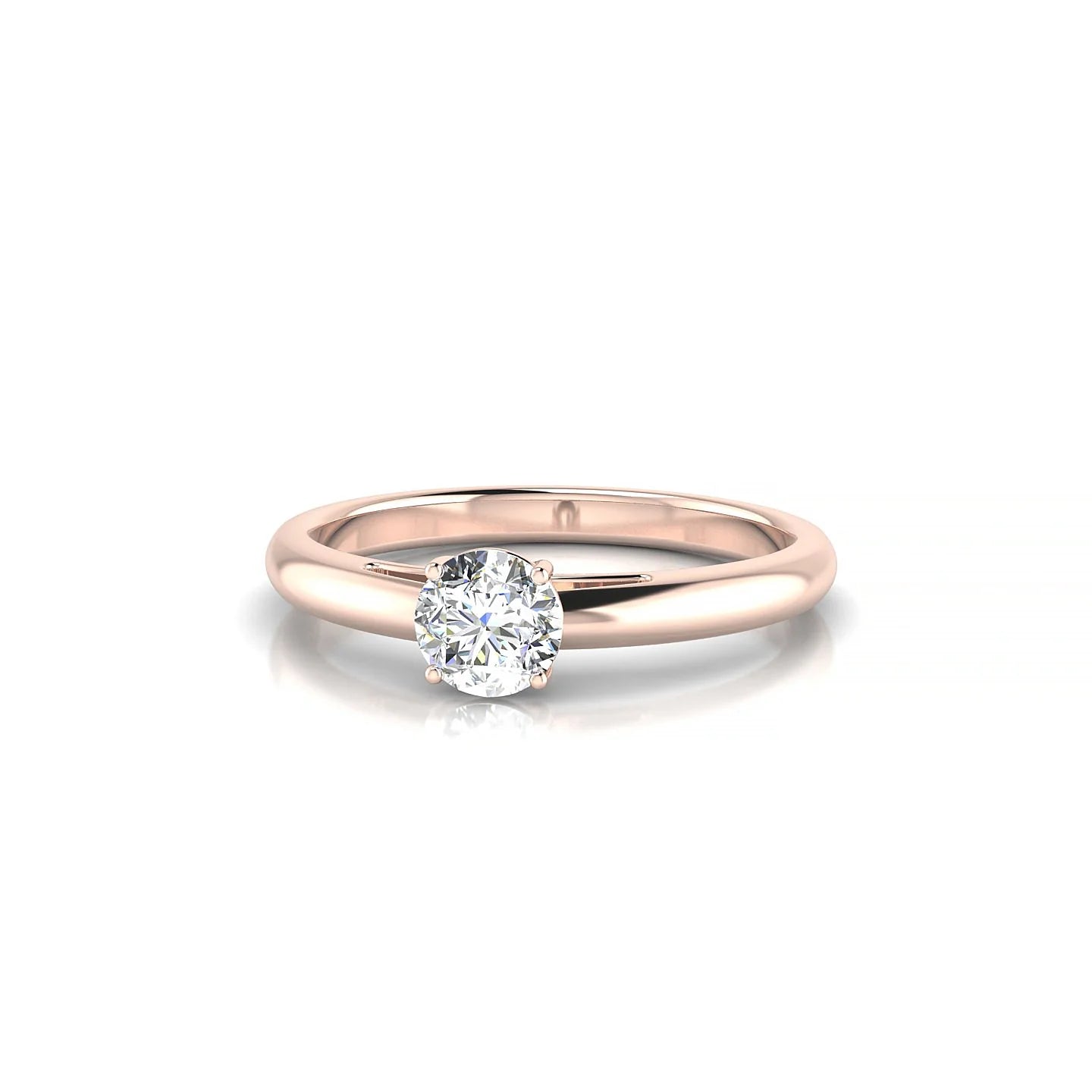Treasure | 18k Rose Gold 4.2 mm Round Diamond Ring