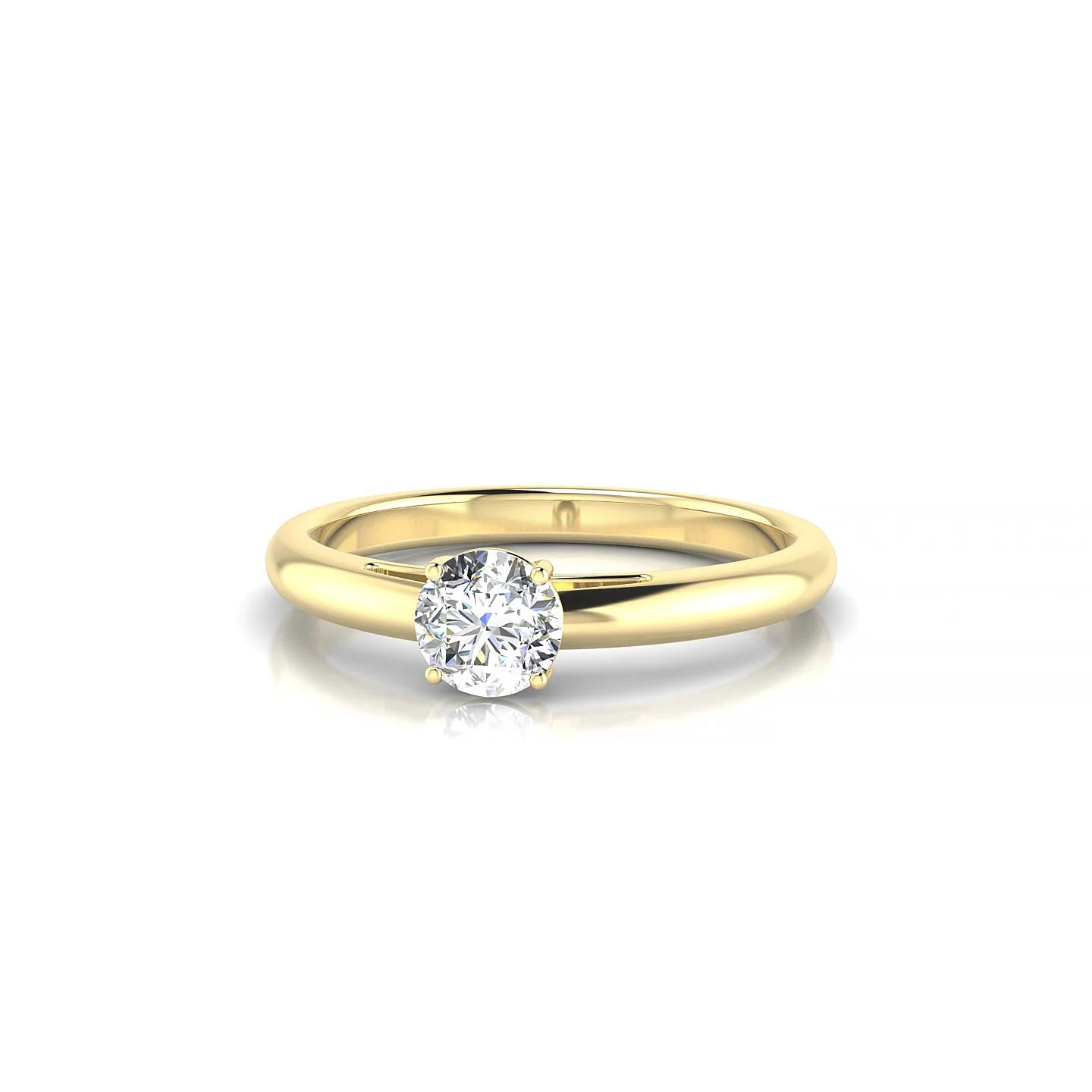 Treasure | 18k Yellow Gold 4.2 mm Round Diamond Ring