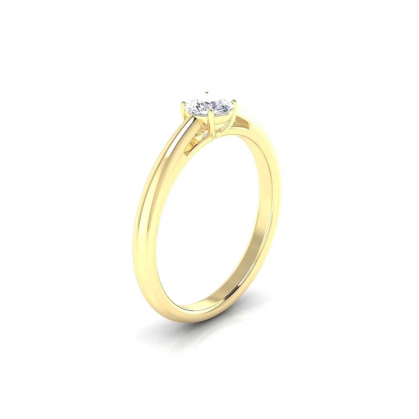 Treasure | 18k Yellow Gold 4.2 mm Round Diamond Ring