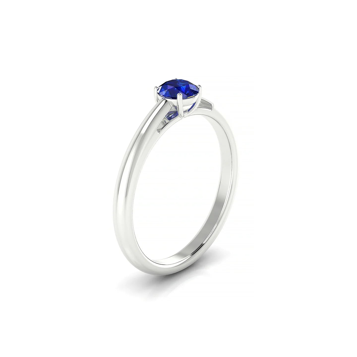 Treasure | 18k White Gold 4.5 mm Round Sapphire Ring