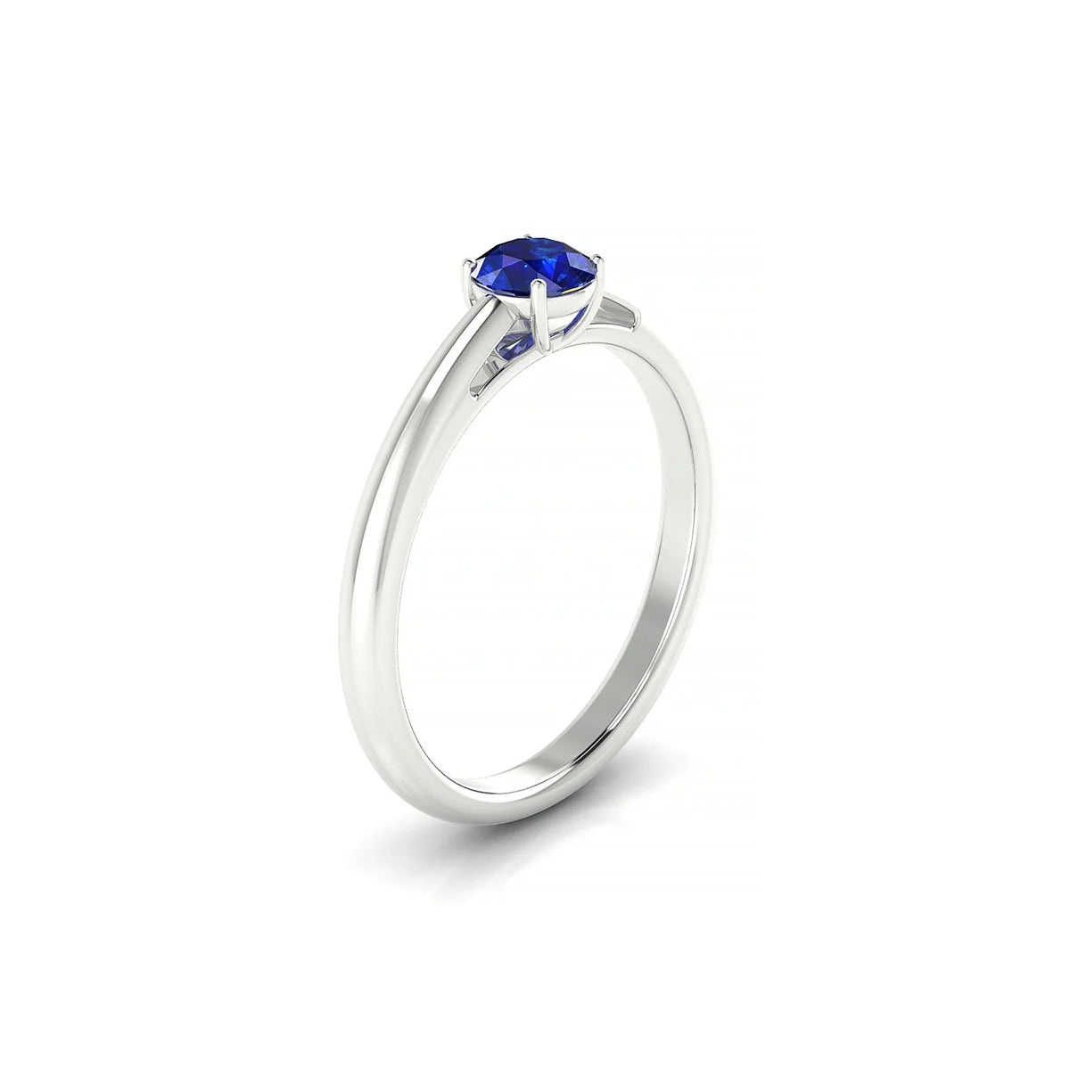 Treasure | 18k White Gold 4.5 mm Round Sapphire Ring