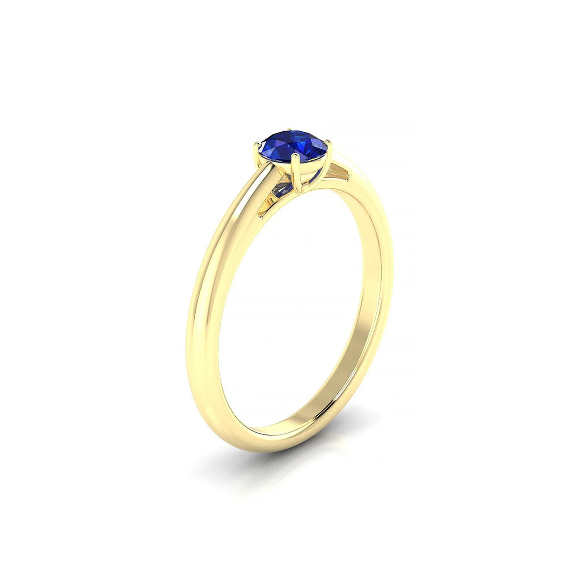 Treasure | 18k Yellow Gold 4.5 mm Round Sapphire Ring