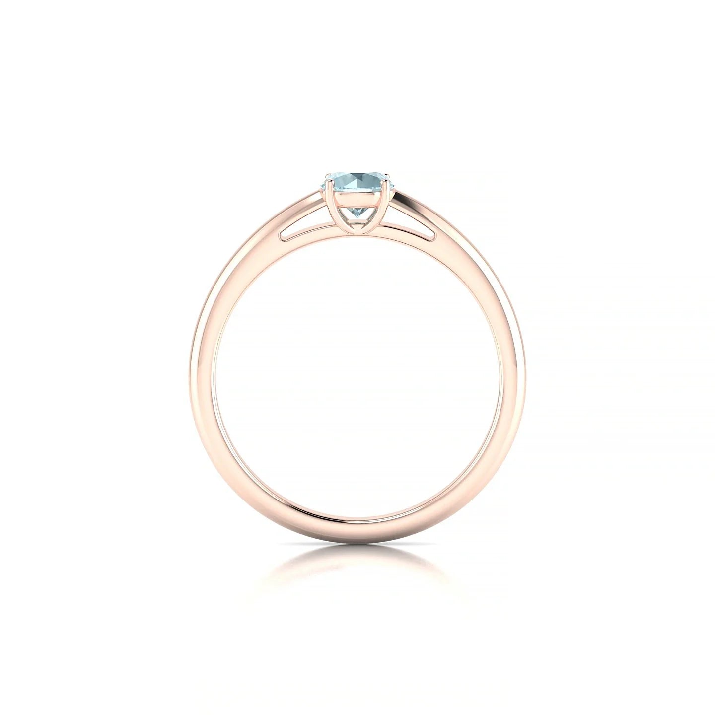 Treasure | 18k Rose Gold 4.5 mm Round Aquamarine Ring