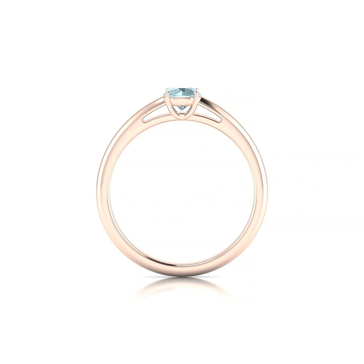 Treasure | 18k Rose Gold 4.5 mm Round Aquamarine Ring