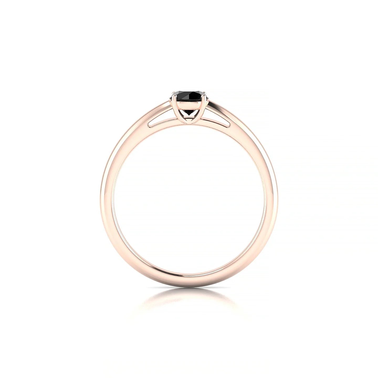Treasure | 18k Rose Gold 4.5 mm Round Black Diamond Ring