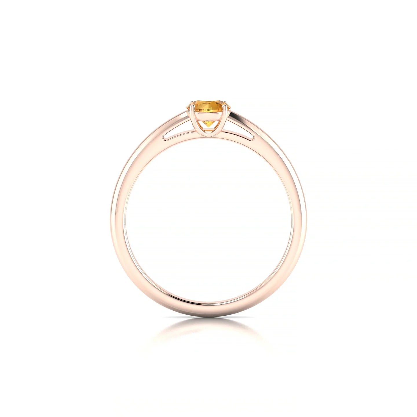 Treasure | 18k Rose Gold 4.5 mm Round Citrine Ring