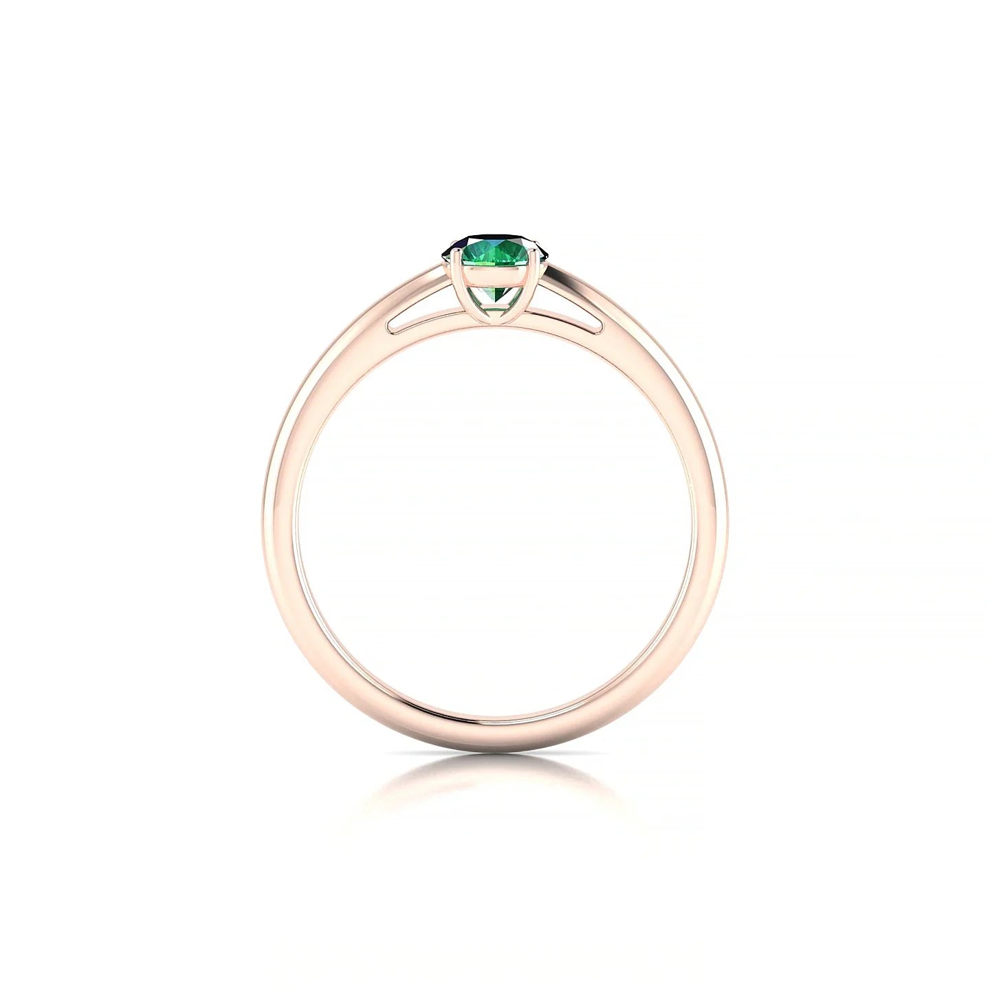 Treasure | 18k Rose Gold 4.5 mm Round Emerald Ring