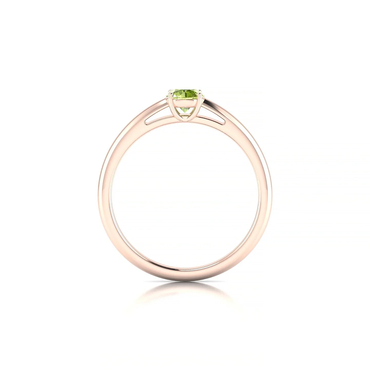 Treasure | 18k Rose Gold 4.5 mm Round Peridot Ring