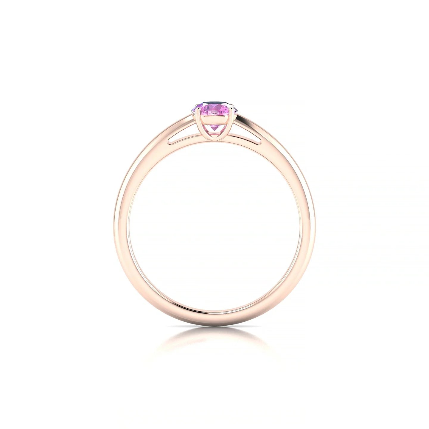 Treasure | 18k Rose Gold 4.5 mm Round Pink Sapphire Ring
