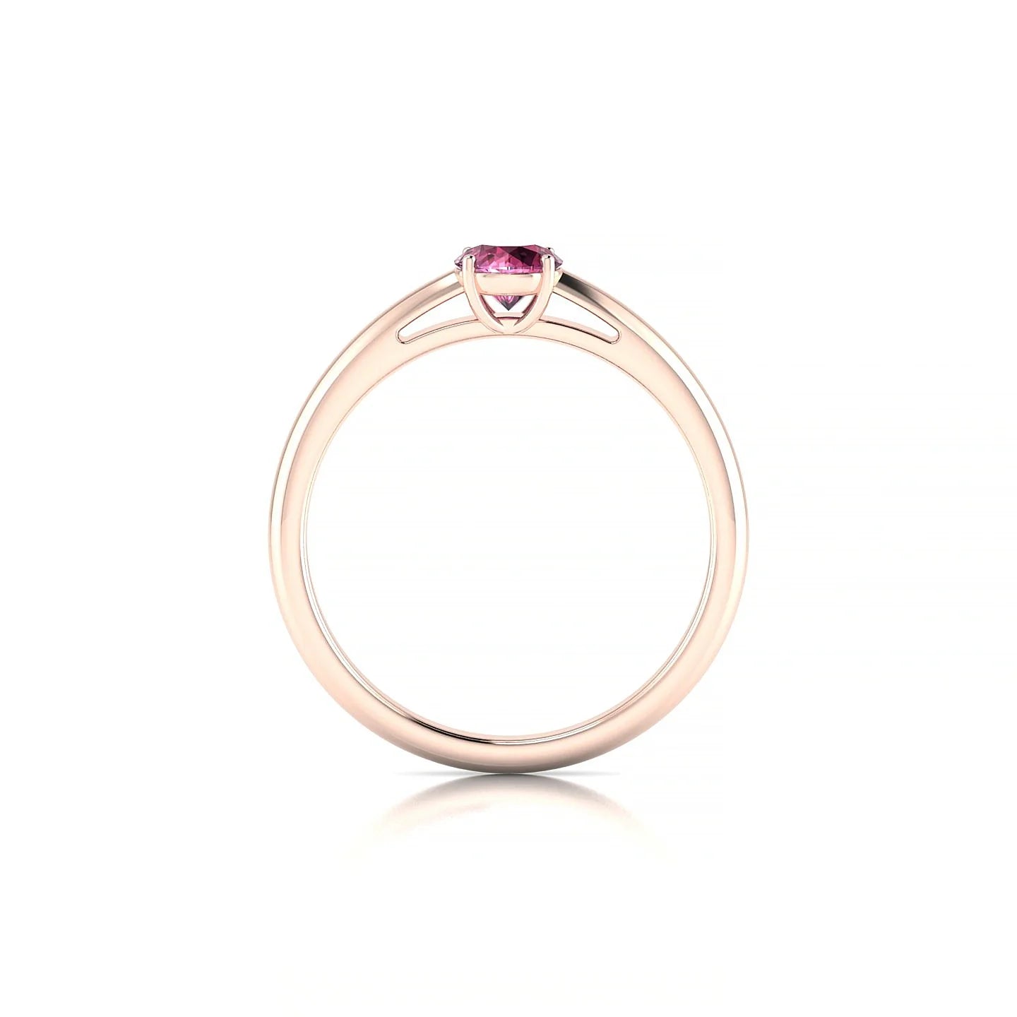 Treasure | 18k Rose Gold 4.5 mm Round Rhodolite Ring