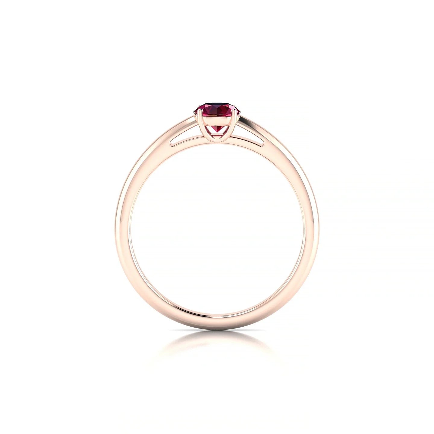 Treasure | 18k Rose Gold 4.5 mm Round Ruby Ring