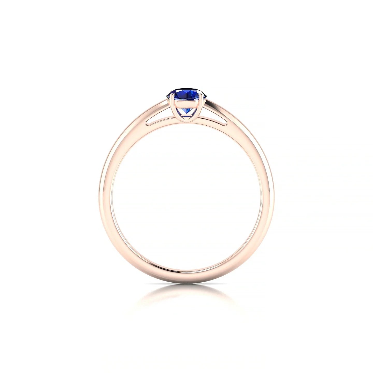 Treasure | 18k Rose Gold 4.5 mm Round Sapphire Ring