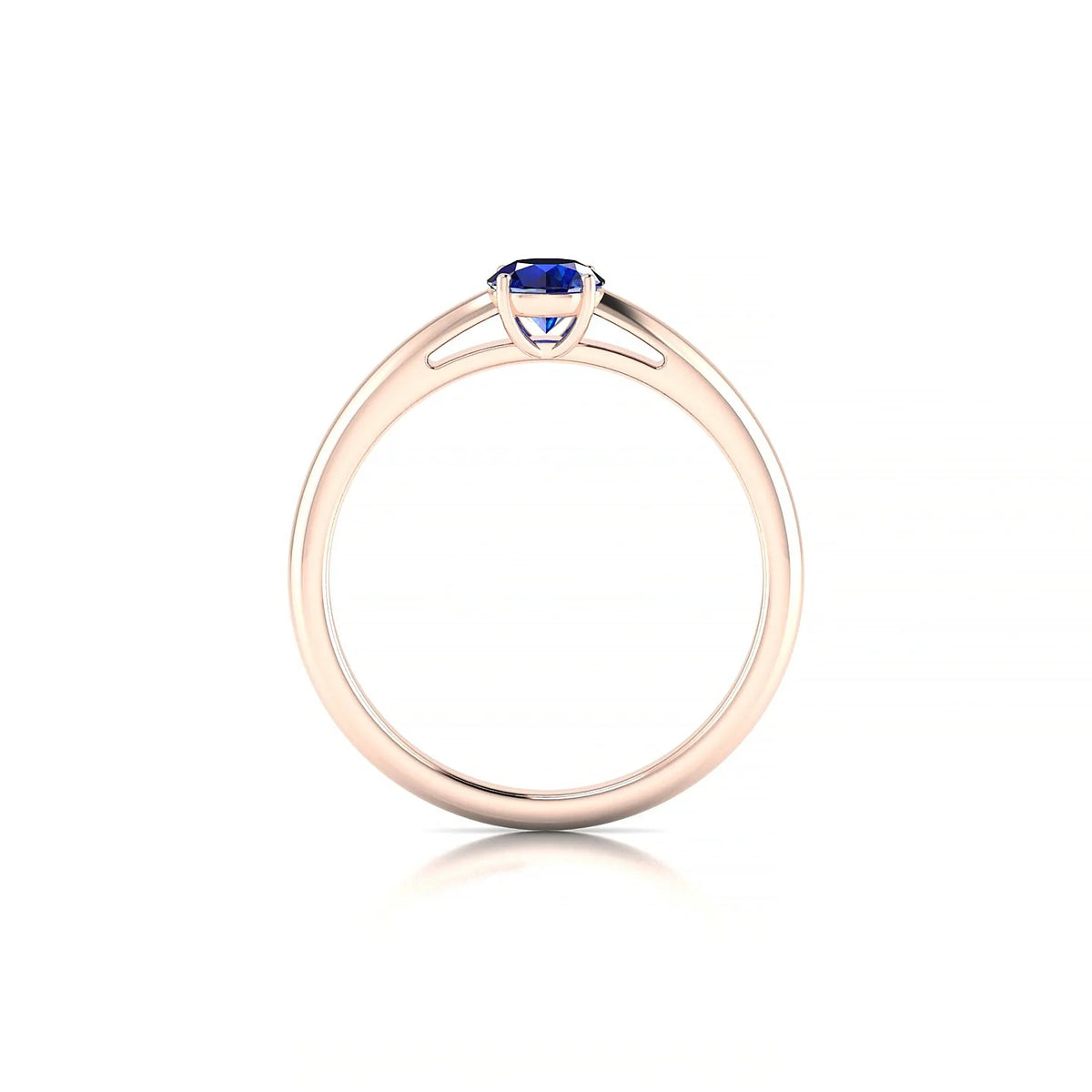 Treasure | 18k Rose Gold 4.5 mm Round Sapphire Ring