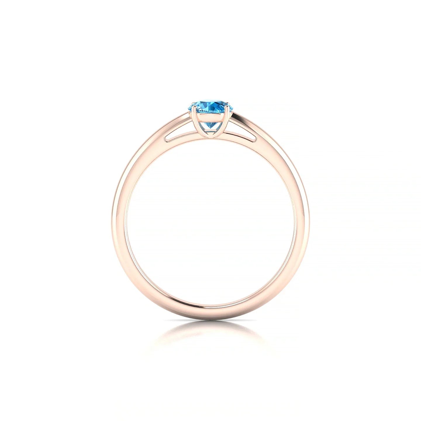 Treasure | 18k Rose Gold 4.5 mm Round Topaz Ring