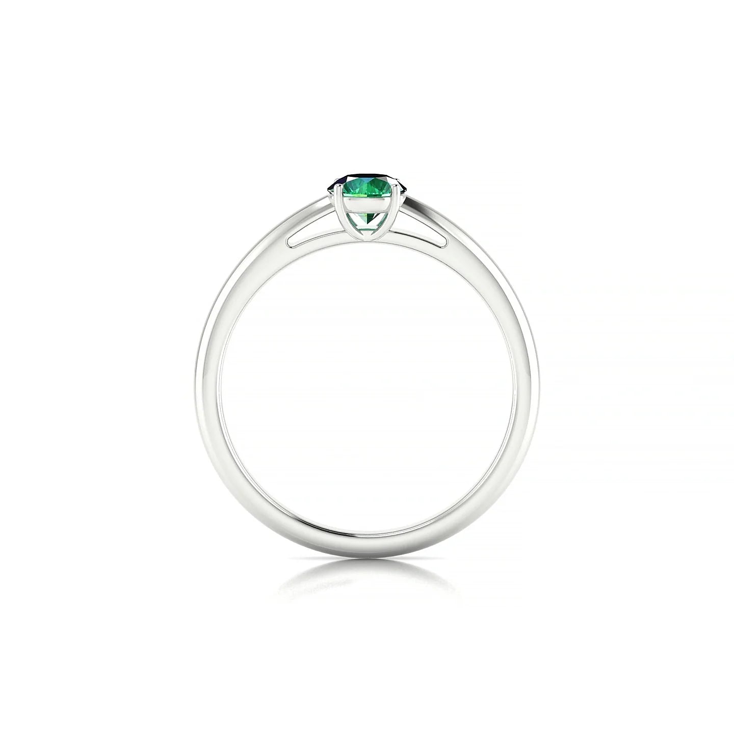 Treasure | 18k White Gold 4.5 mm Round Emerald Ring