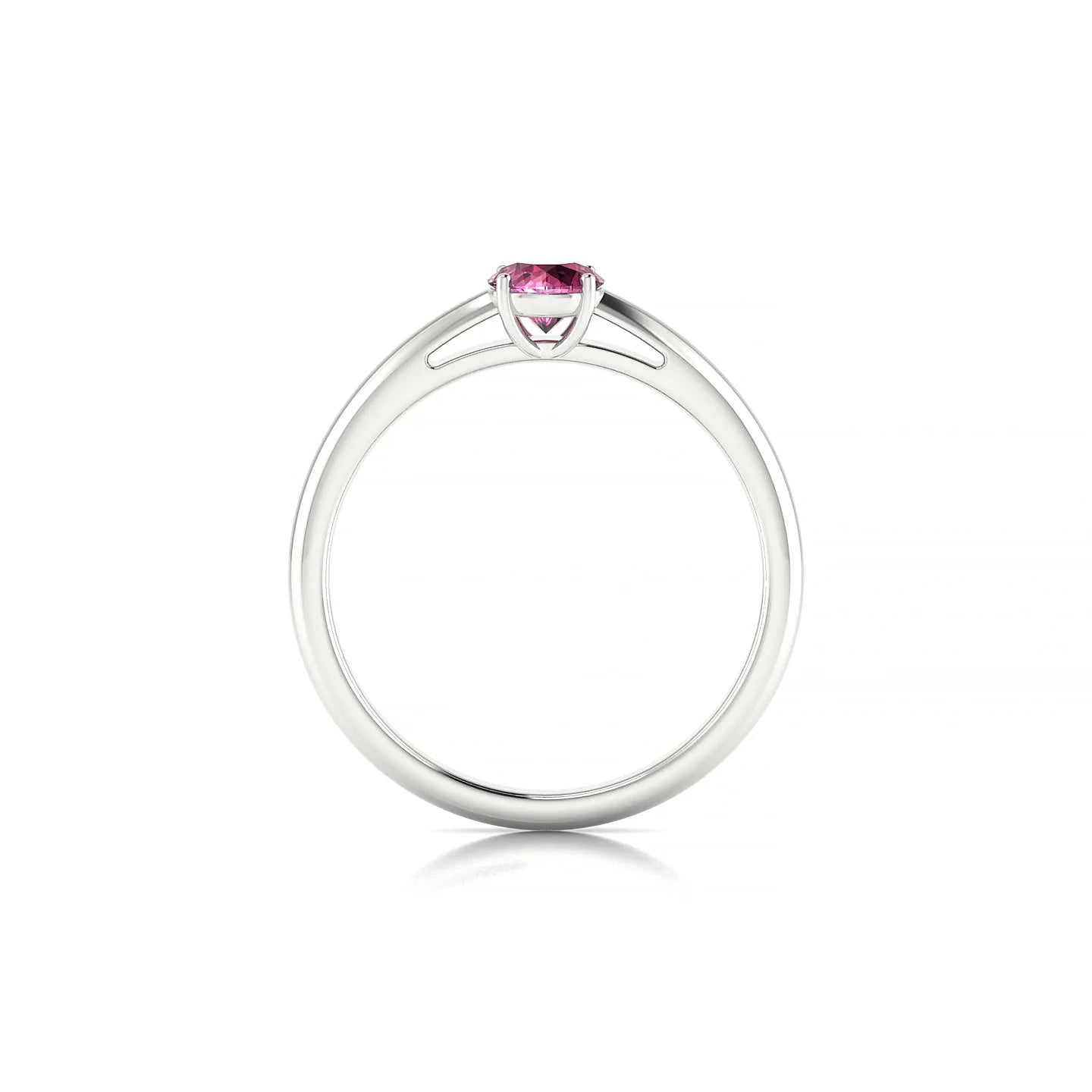 Treasure | 18k White Gold 4.5 mm Round Rhodolite Ring