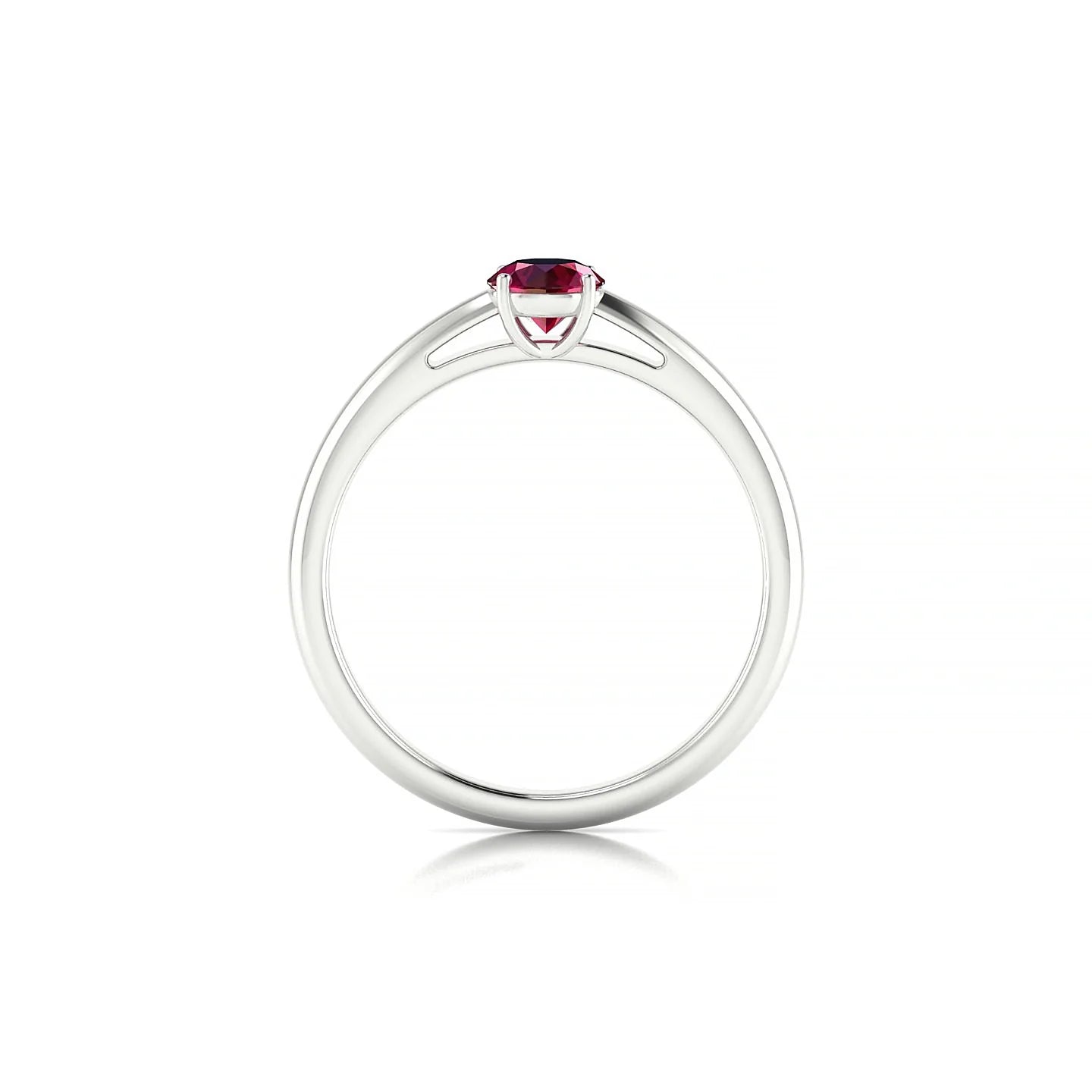 Treasure | 18k White Gold 4.5 mm Round Ruby Ring
