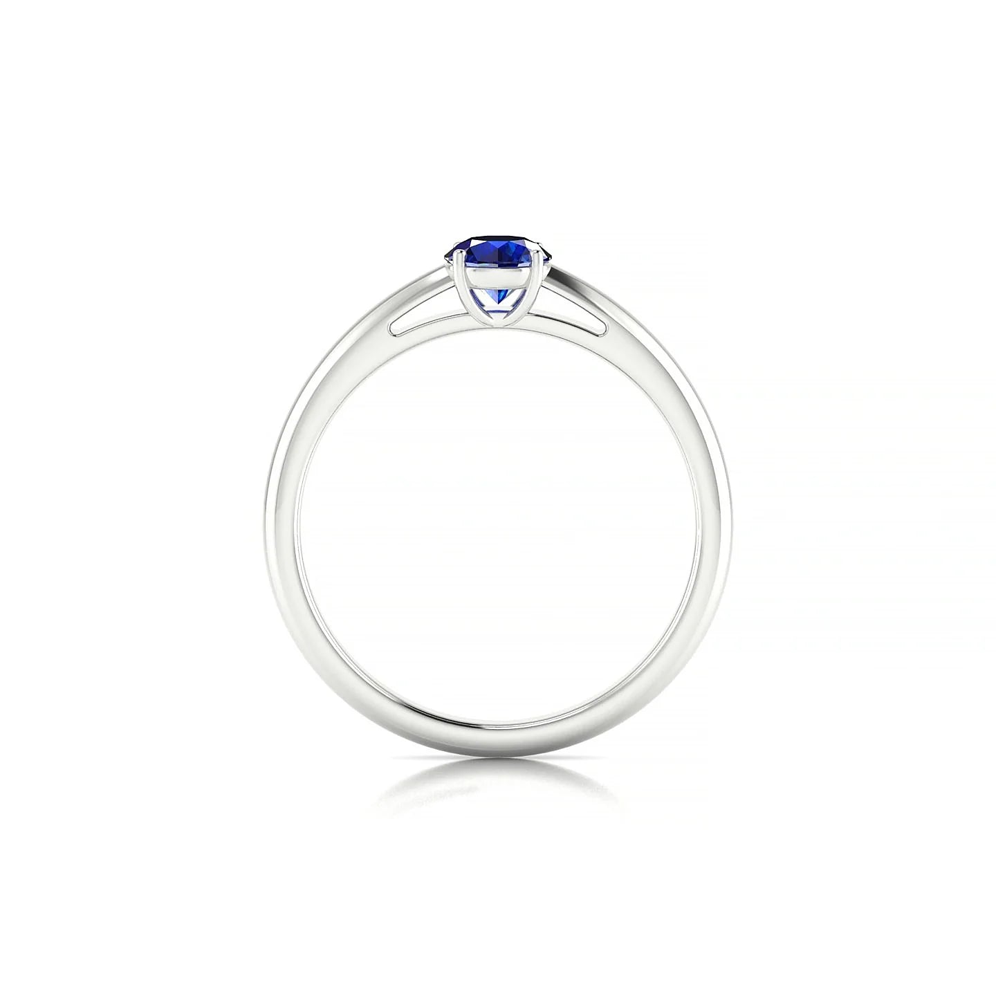 Treasure | 18k White Gold 4.5 mm Round Sapphire Ring