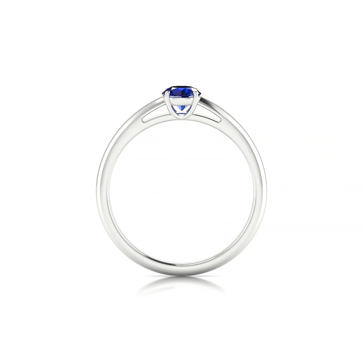 Treasure | 18k White Gold 4.5 mm Round Sapphire Ring