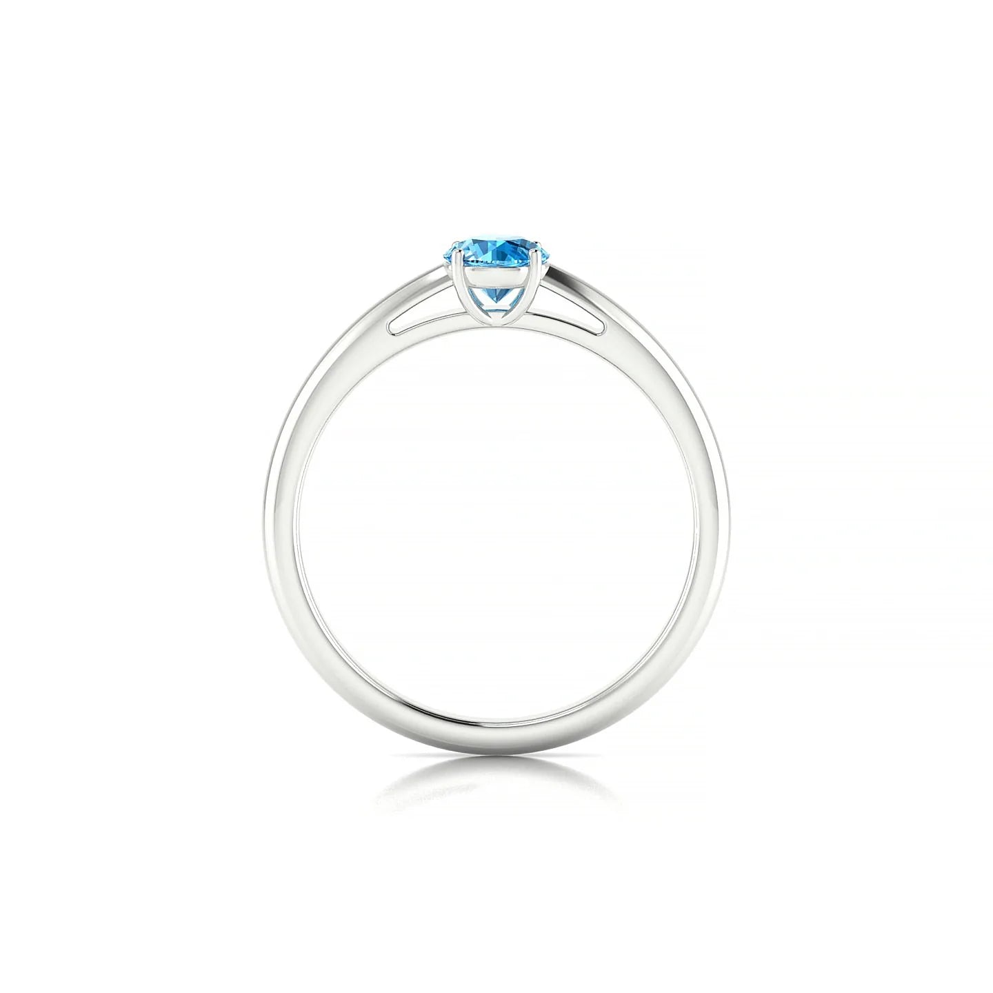 Treasure | 18k White Gold 4.5 mm Round Topaz Ring