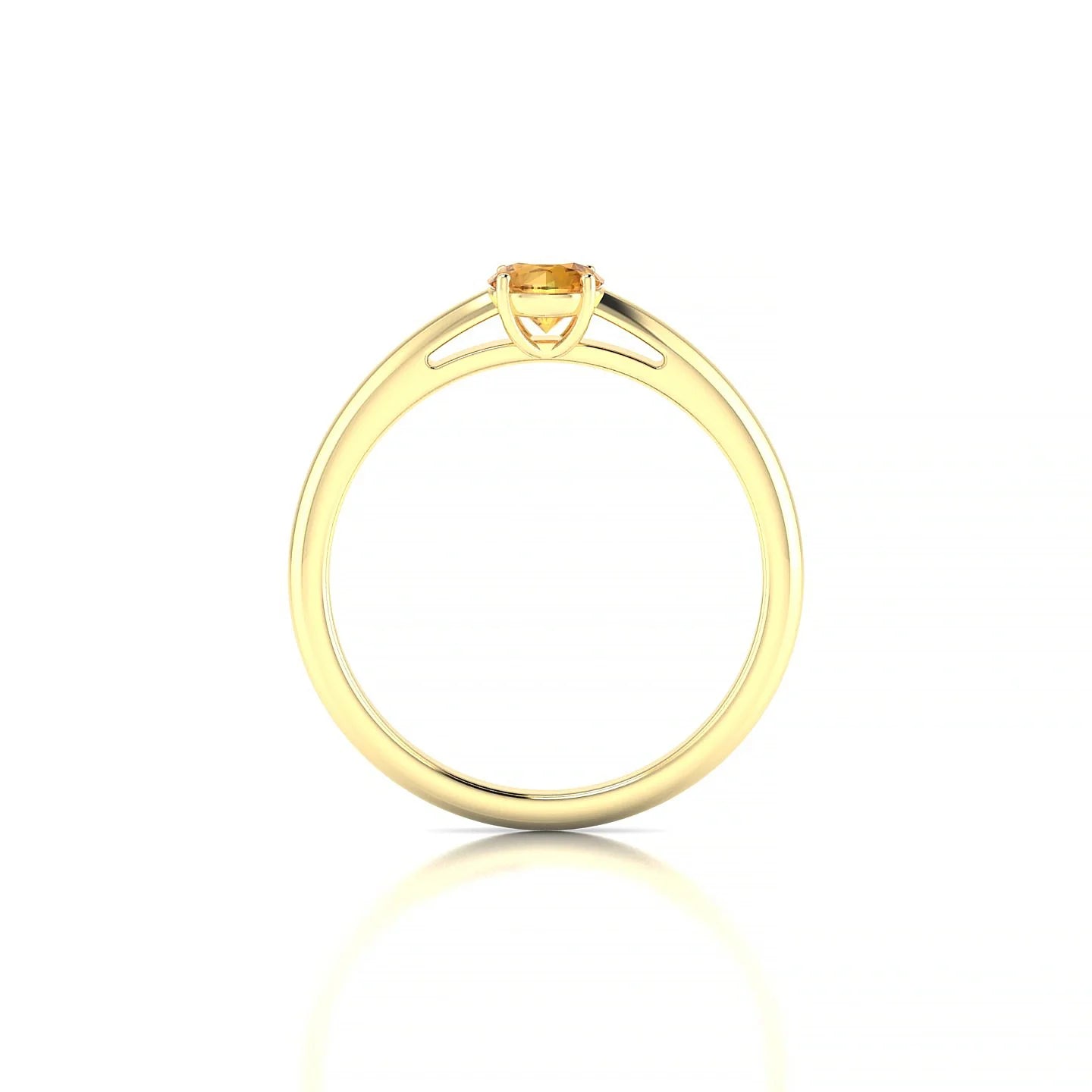 Treasure | 18k Yellow Gold 4.5 mm Round Citrine Ring