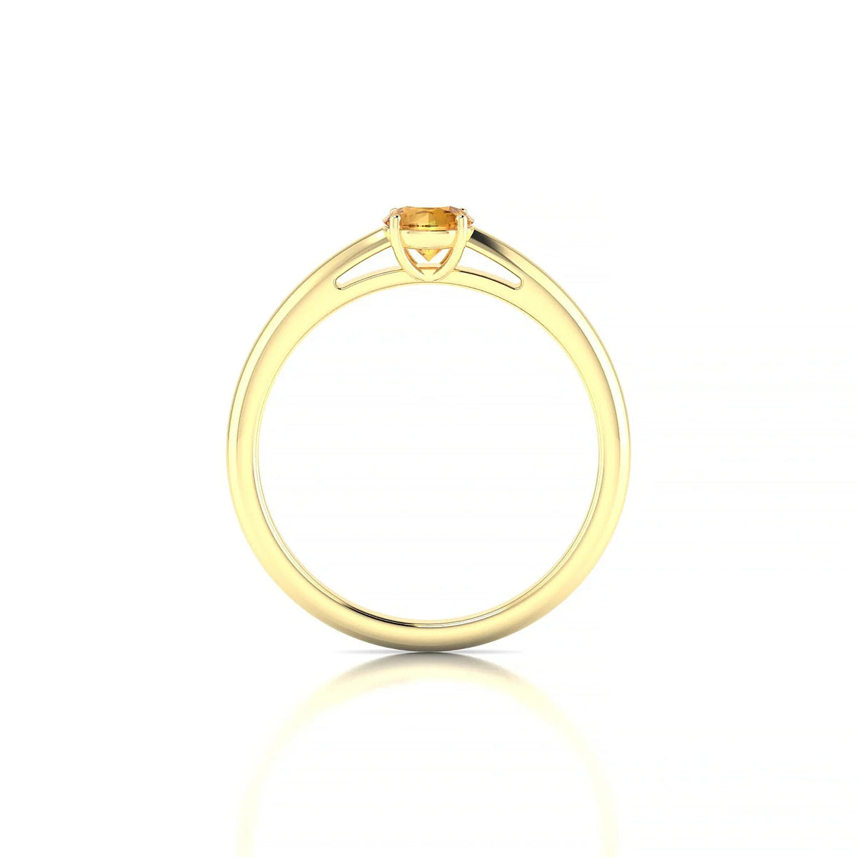 Treasure | 18k Yellow Gold 4.5 mm Round Citrine Ring