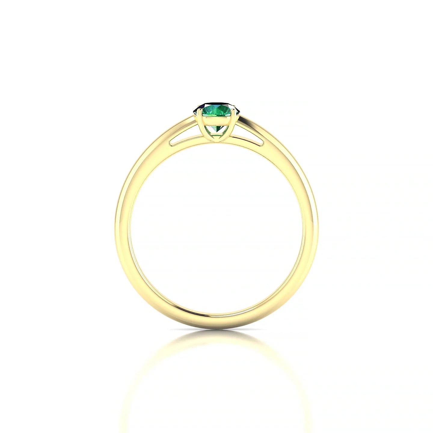 Treasure | 18k Yellow Gold 4.5 mm Round Emerald Ring
