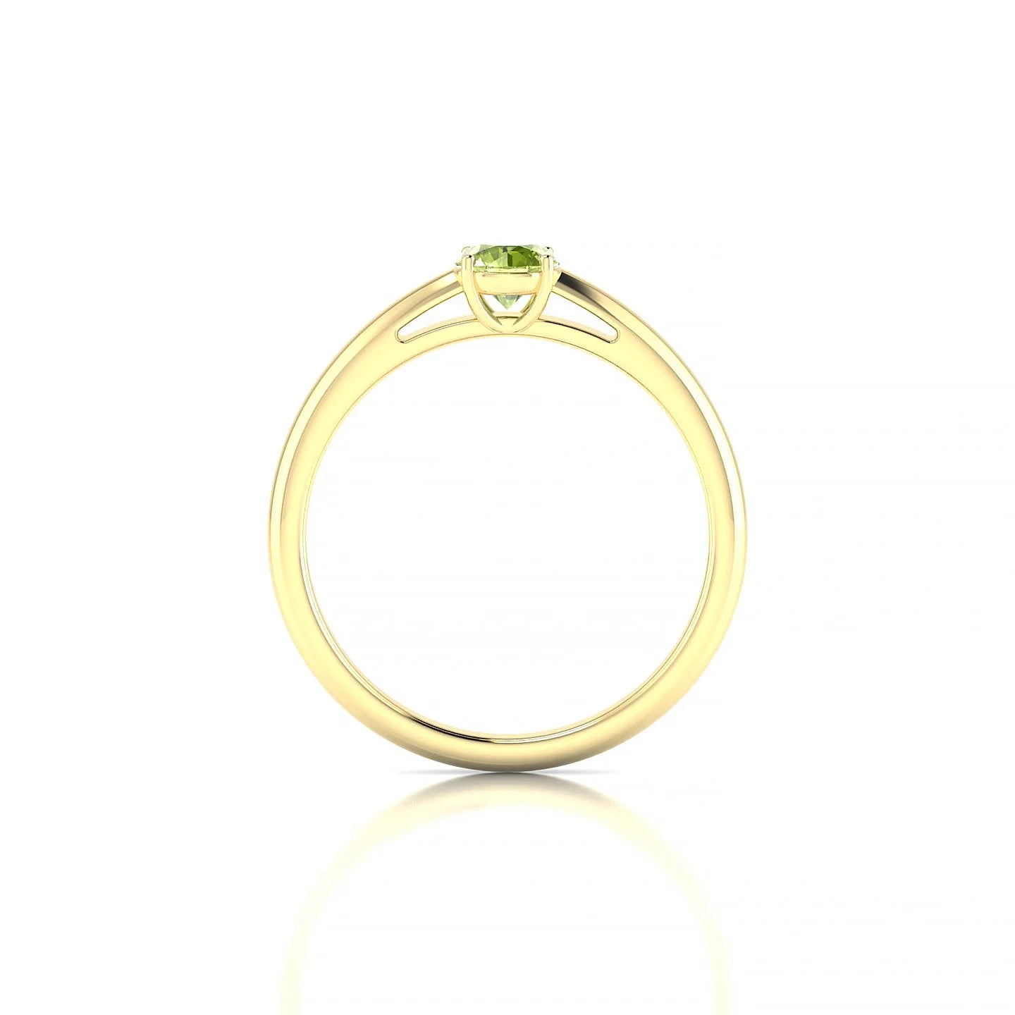 Treasure | 18k Yellow Gold 4.5 mm Round Peridot Ring