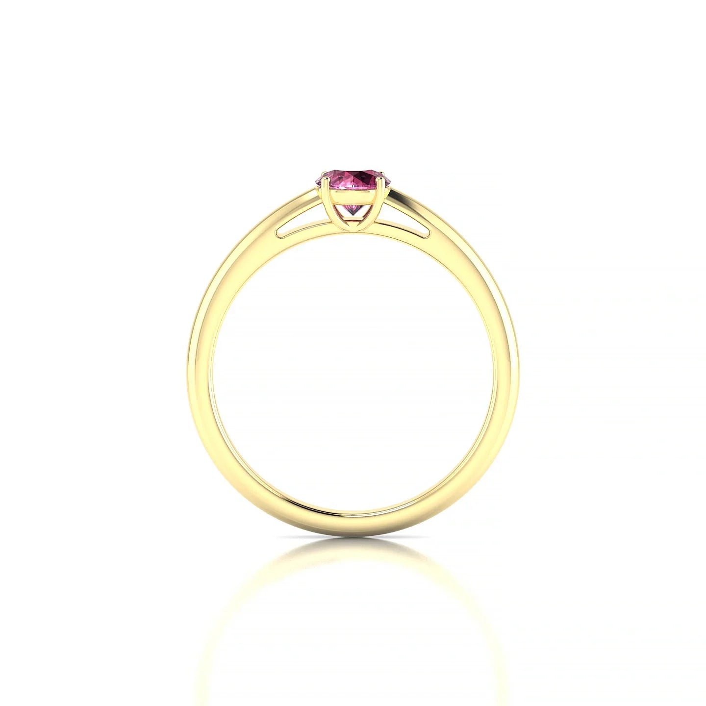 Treasure | 18k Yellow Gold 4.5 mm Round Rhodolite Ring