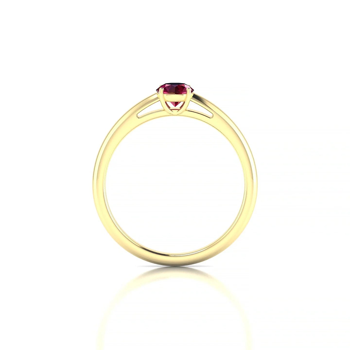 Treasure | 18k Yellow Gold 4.5 mm Round Ruby Ring