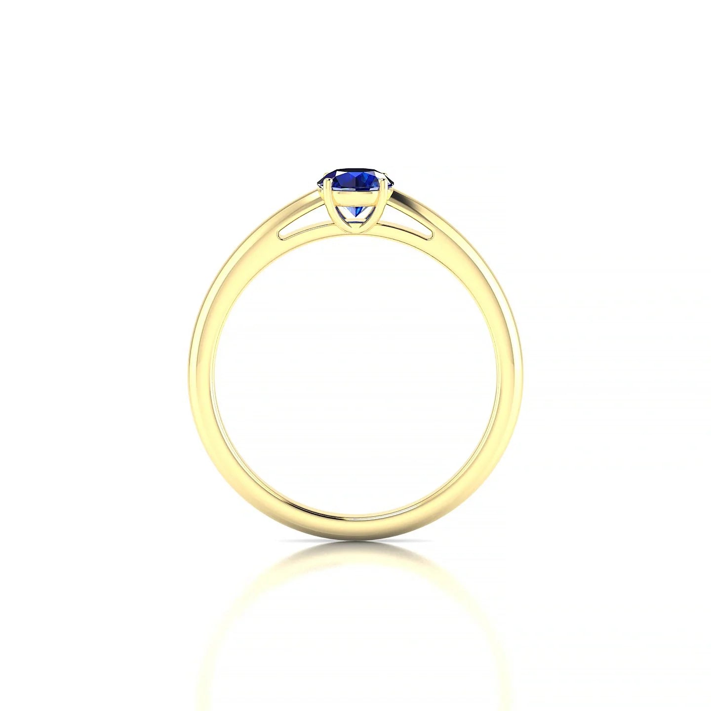 Treasure | 18k Yellow Gold 4.5 mm Round Sapphire Ring