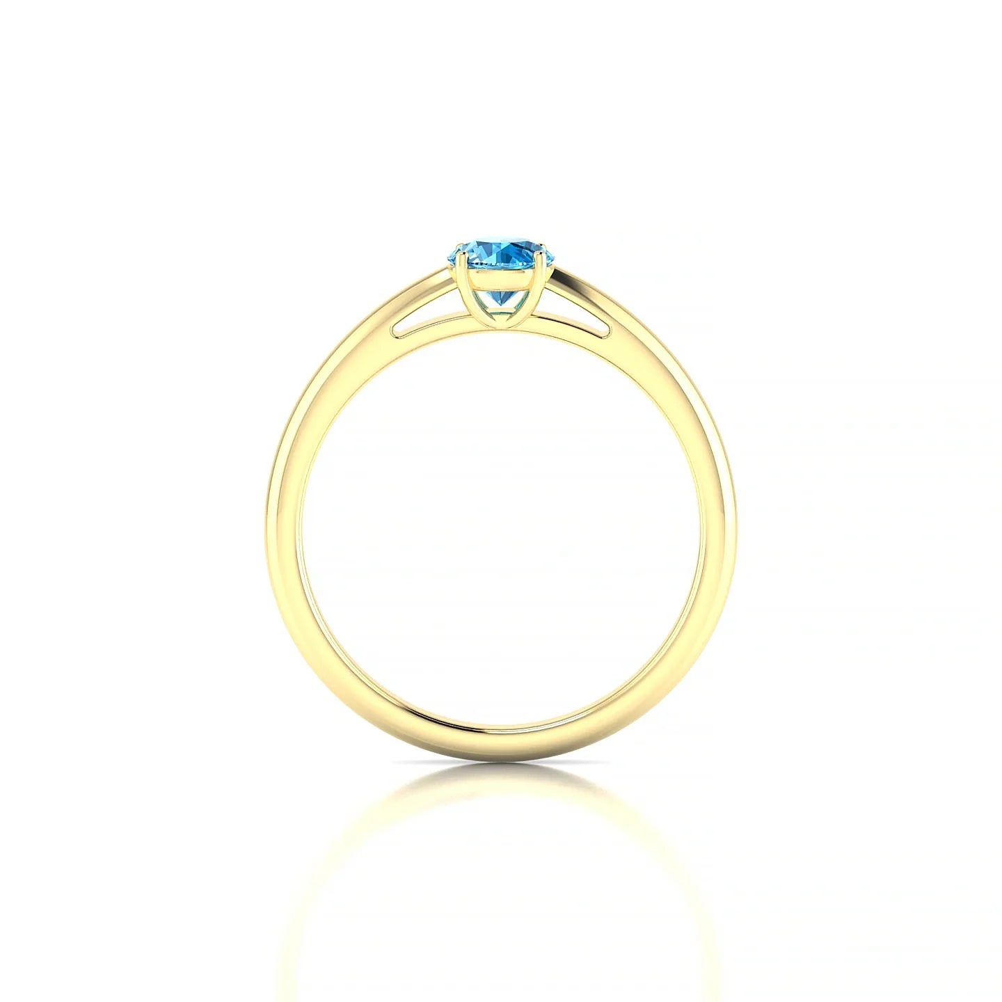 Treasure | 18k Yellow Gold 4.5 mm Round Topaz Ring