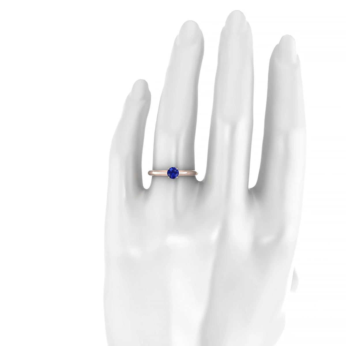 Treasure | 18k Rose Gold 4.5 mm Round Sapphire Ring