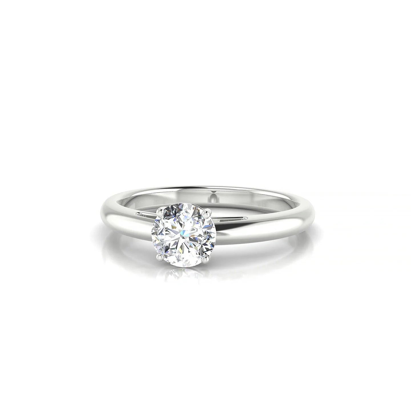 Treasure | 18k White Gold 5.2 mm Round Diamond Ring